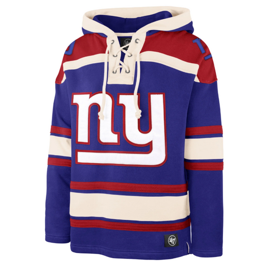 New York Giants Royal Superior '47 Lacer Hoodie - Blue