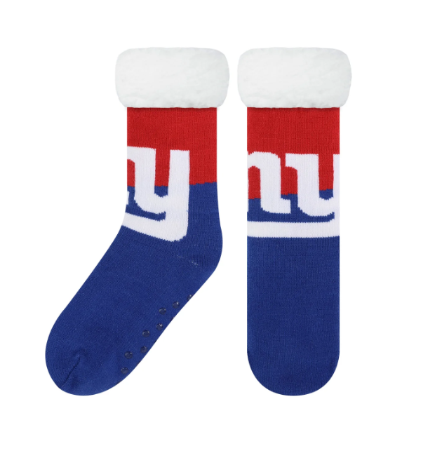 New York Giants  Forever Collectibles Women's Stripe Logo Tall Footy Slipper Socks