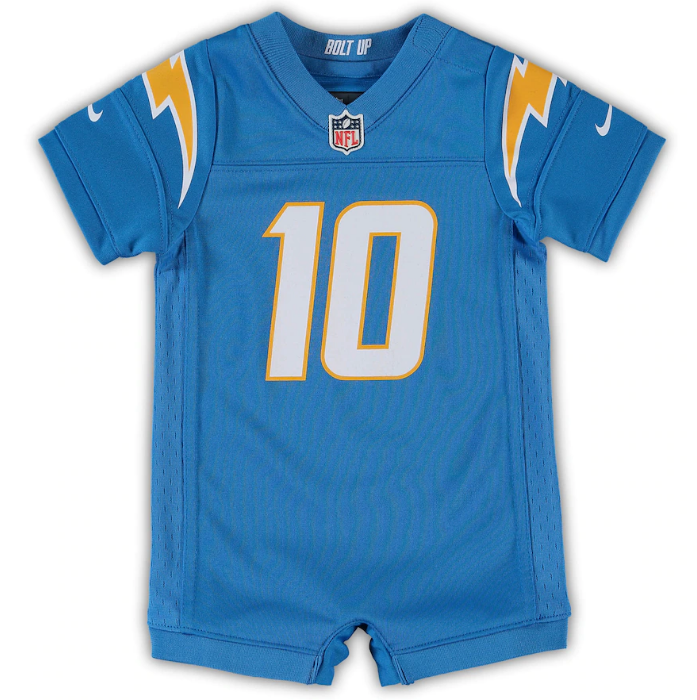 Los Angeles Chargers Nike # 10 Justin Herbert Infant Jersey Romper