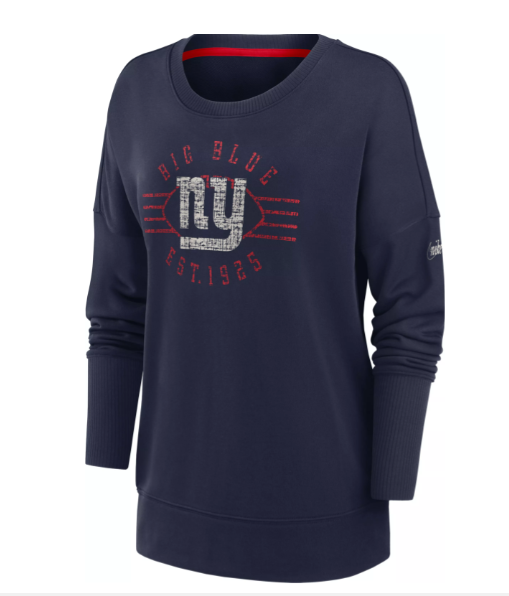 New York Giants Womens Historic Fleece Crew Sweatshirts