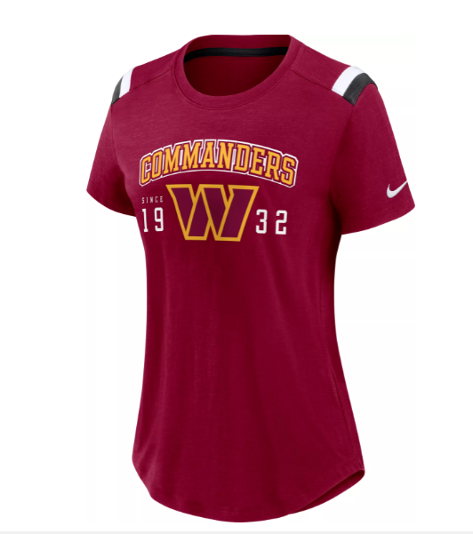 Washington Commanders Womens Historic Athlete Burgandy T-Shirt