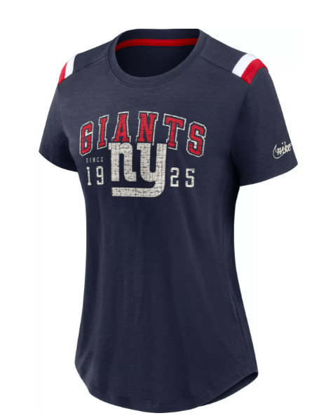 New York Giants Womens Historic Athlete Navy T-Shirt