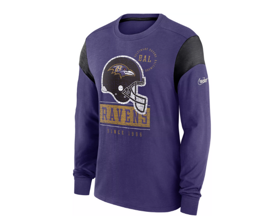 Baltimore Ravens NIke Historic Est 1996 Long Sleeve Shirt Purple
