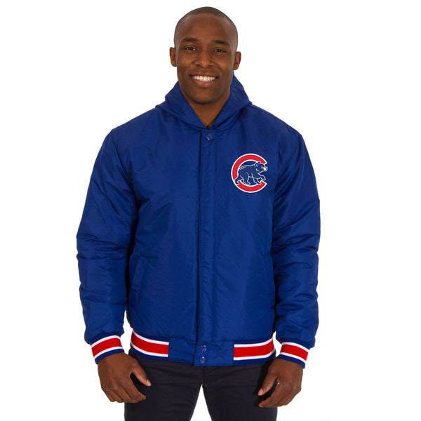 Chicago Cubs JH Design 3 Time World Series Champions Poly Fleece Reversible Jacket