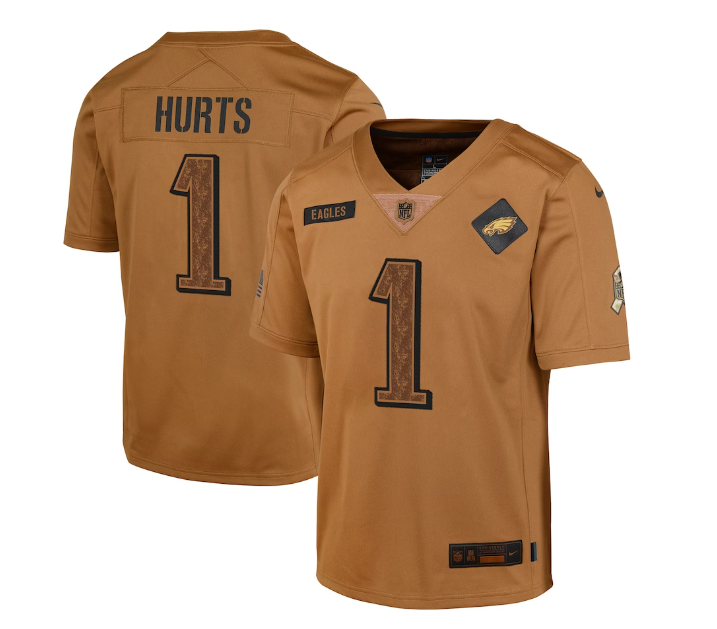 Philadelphia Eagles Nike Youth #1 Jalen Hurts Salute to Service Jersey