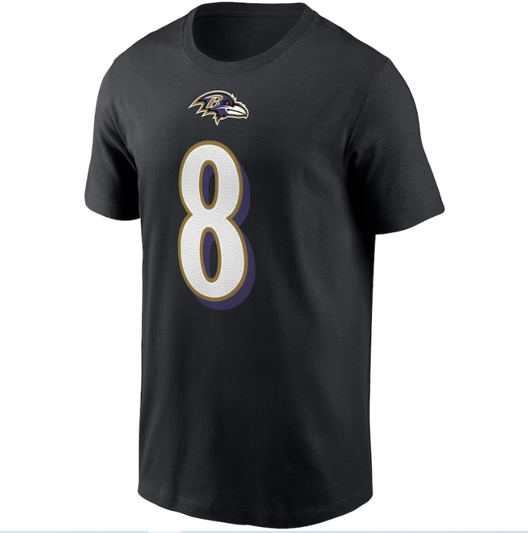 Lamar Jackson Baltimore Ravens Nike Name & Number T-Shirt - Black