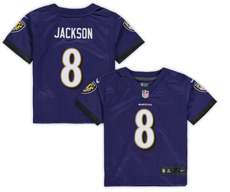 Baltimore Ravens Nike #8 Lamar Jackerson Toddler Nike Game Jersey- Purple