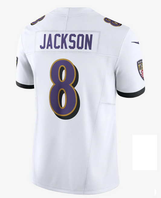 Baltimore Ravens #8 Lamar Jackson Mens Nike Limited Jersey -White