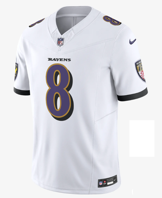 Baltimore Ravens #8 Lamar Jackson Mens Nike Limited Jersey -White