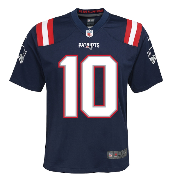 New England Patriots Nike #10 Mac Jones Youth Jersey-Blue