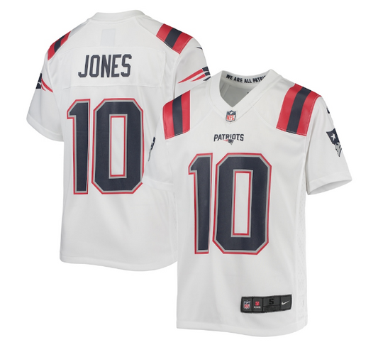 New England Patriots Nike #10 Mac Jones Youth Jersey - White