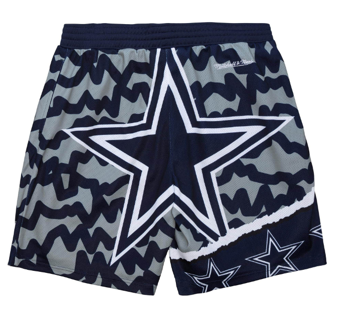 Dallas Cowboys Jumbotron Sublimated Mitchell & Ness Shorts - Navy