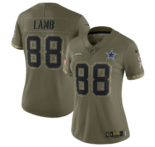 Dallas Cowboys Women's #88 CeeDee Lamb Nike Salute To Service Limited Jersey
