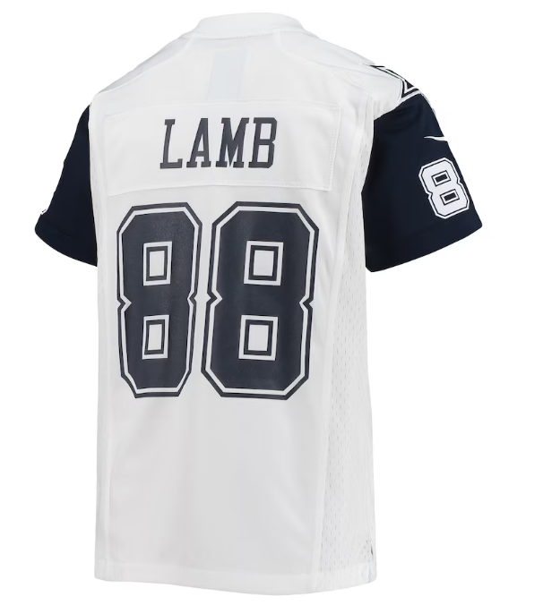 Dallas Cowboys Nike #88 CeeDee Lamb Youth Game Jersey- White Color Rush