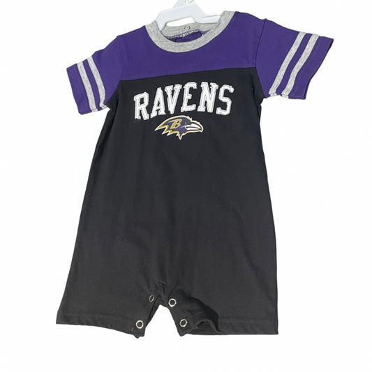 Baltimore Ravens Little Fan Romper - Black/Purple