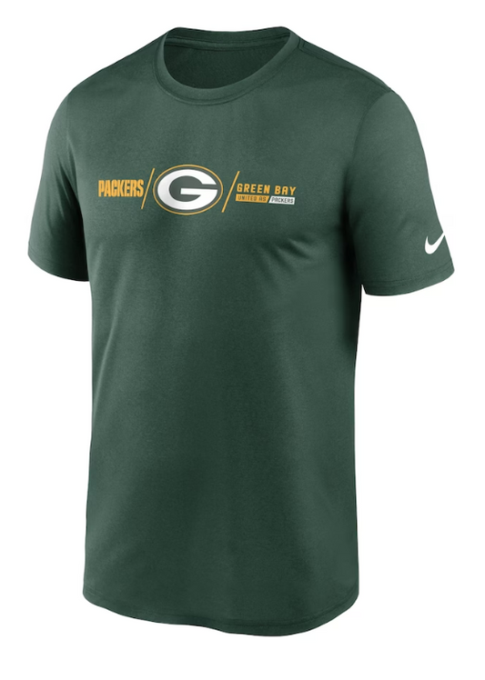 Green Bay Packers Nike Horizontal Lockup Legend Performance T-Shirt - Green