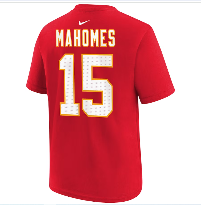 Kansas City Chiefs Youth Nike Patrick Mahomes Red Player Name & Number T-Shirt