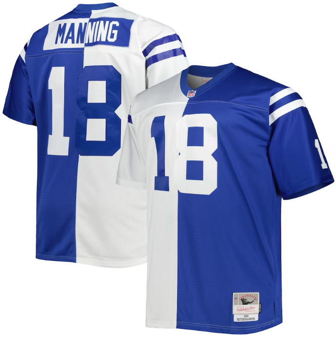 Indianapolis Colts Mitchell & Ness #18 Peyton Manning 1998 Legacy Throwback Split Jersey