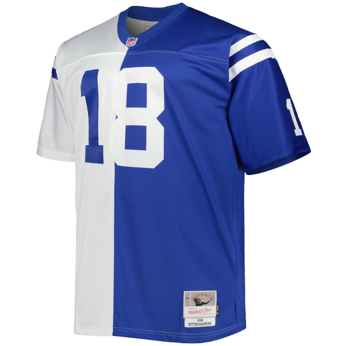 Indianapolis Colts Mitchell & Ness #18 Peyton Manning 1998 Legacy Throwback Split Jersey