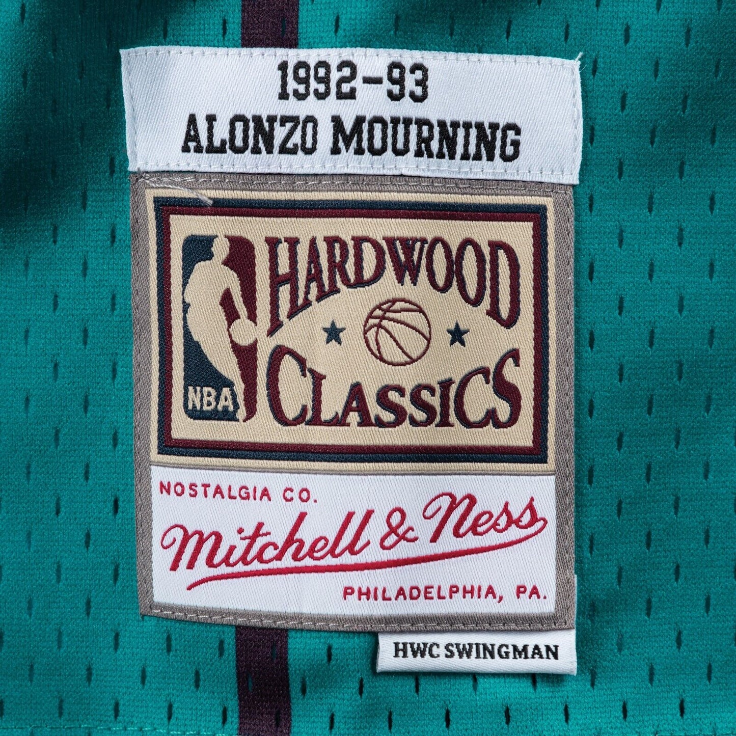 Charlotte Hornets Mitchell & Ness # 33 Alonzo Mourning Teal 1992-93 Hardwood Classic Swingman Jersey