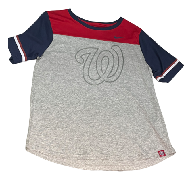 Washington Nationals Nike Women's Raglan Sleeve T-shirt Gray