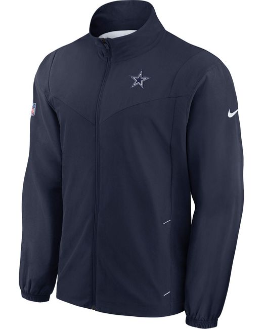 Dallas Cowboys Nike Coaches Sideline Woven Full Zip Jacket - Navy