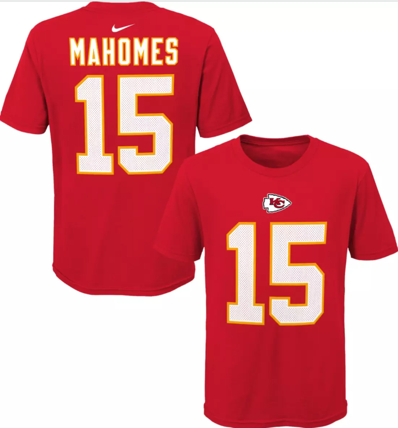 Kansas City Chiefs Youth Nike Patrick Mahomes Red Player Name & Number T-Shirt