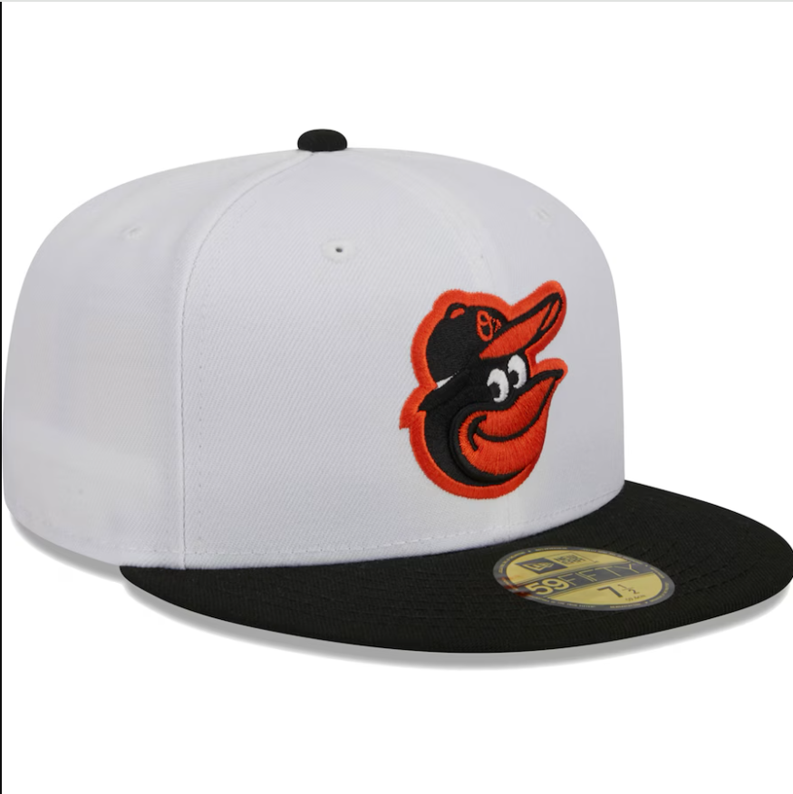 Baltimore Orioles New Era Optic 59FIFTY Fitted Hat - White/Black