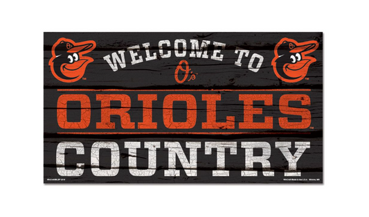 Baltimore Orioles Wincraft 13X24 Wooden Welcome To Sign