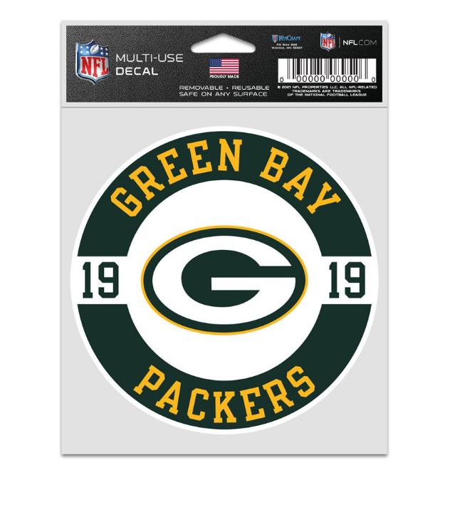 Green Bay Packers Wincraft Patch 3.75" X 5" Decal