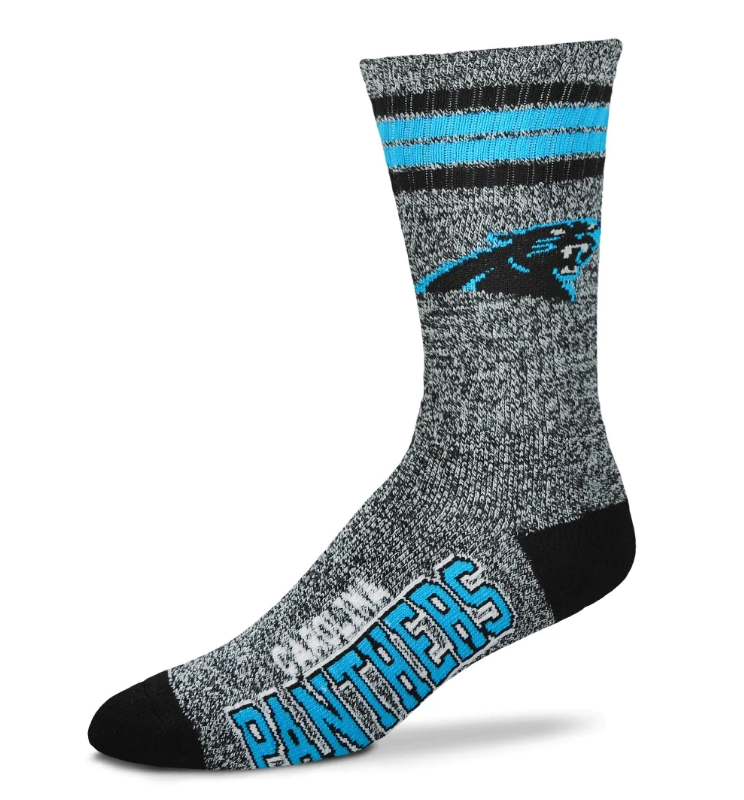 Carolina Panthers For Bare Feet Adult Gray Got Marbled Socks