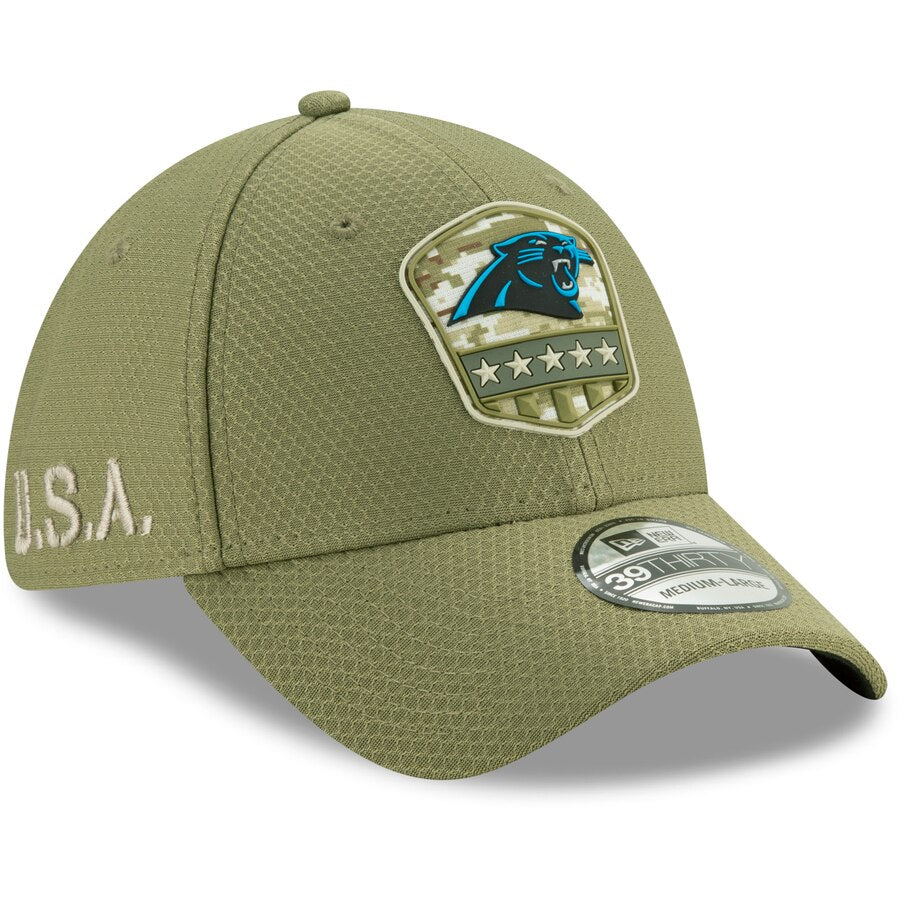Carolina Panthers New Era Salute to Service Sideline 39THIRTY Hat Olive