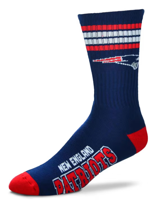 New England Patriots For Bare Feet Adult Blue Deuce Sock