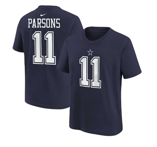Dallas Cowboys Nike Youth #11 Micha Parsons Player T-Shirt- Blue