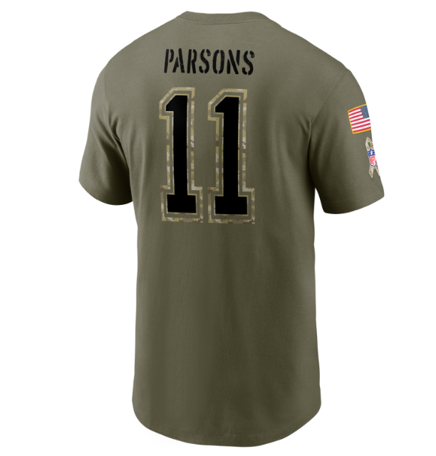 Dallas Cowboys Nike Salute to Service #11 Micha Parsons Player T-Shirt- Olive