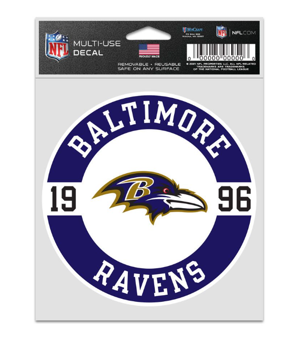 Baltimore Ravens Wincraft Patch 3.75" X 5" Decal