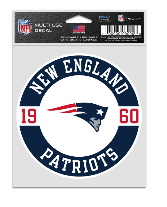 New England Patriots Wincraft Patch 3.75" X 5" Decal