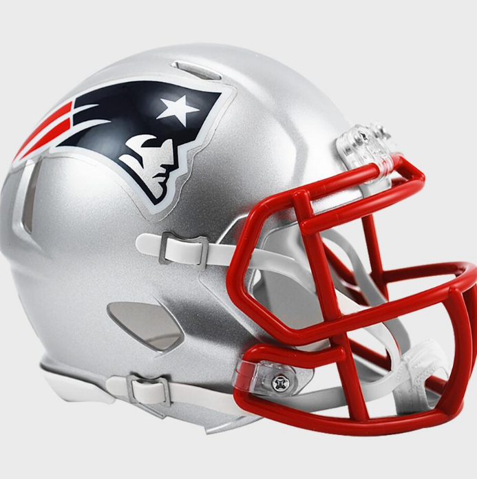 New England Patriots Mini Replica Helmets - Silver