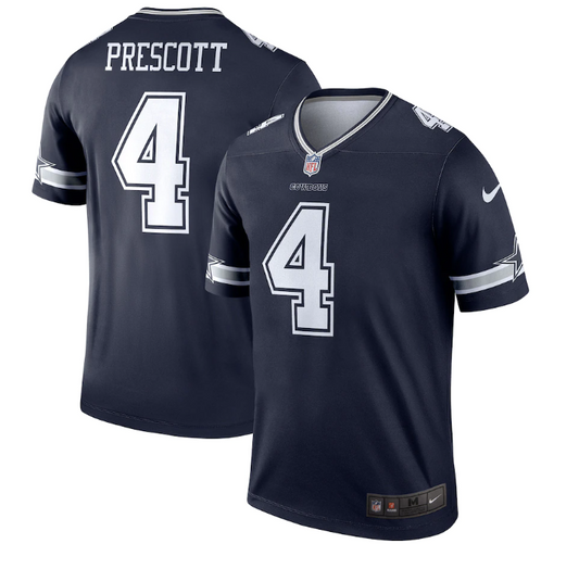 Dallas Cowboys #4 Dak Prescott Nike Legend Men's Jersey- Blue