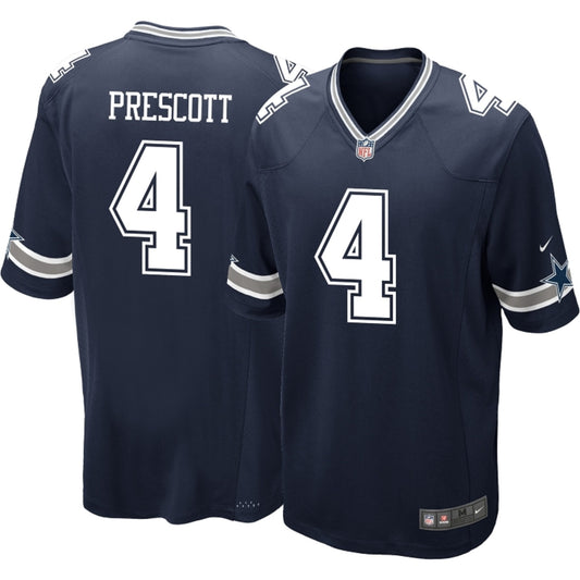 Dallas Cowboys #4 Dak Prescott Nike Game Day Men's Jersey- Blue