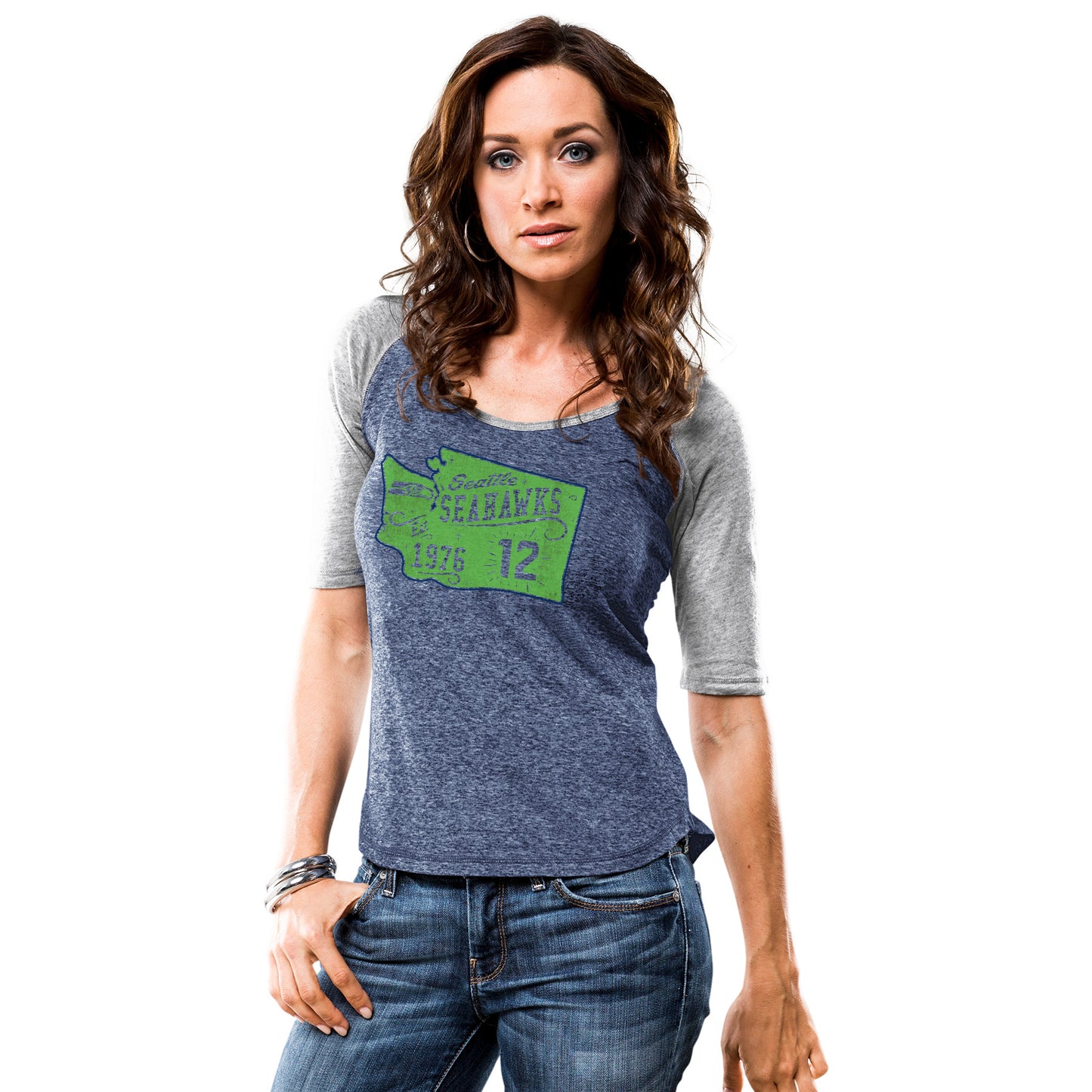 Seattle Seahawks Women's Pride Rules State 3/4 Sleeve T-shirt