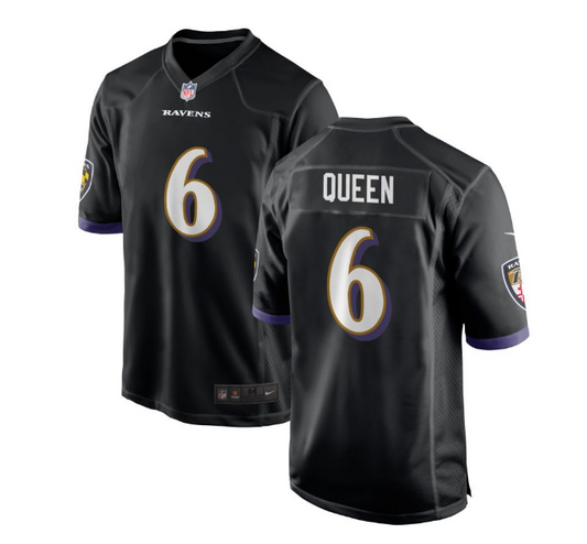 Baltimore Ravens #6 Patrick Queen Nike Youth Game Jersey- Black