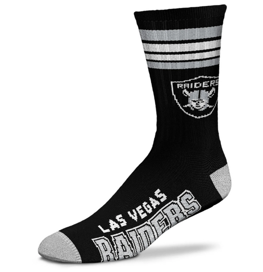 Las Vegas Raiders For Bare Feet Adult Black Deuce Sock