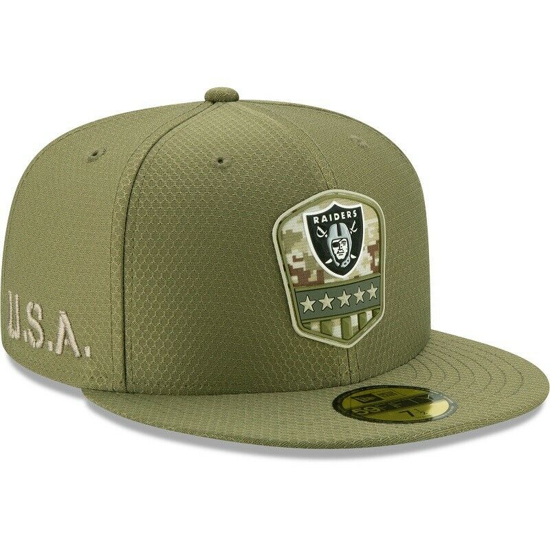 Las Vegas Raiders New Era Salute To Service 59FIFTY Fitted Hat - Olive