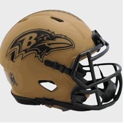 Baltimore Ravens 2023 Salute to Service (STS) Mini Replica Helmet - Brown