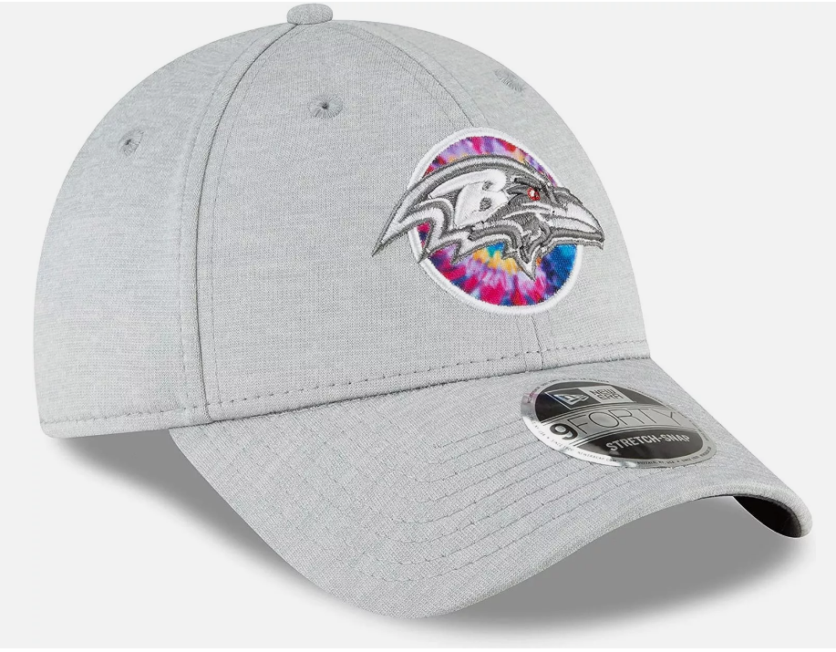 Baltimore Ravens New Era Crucial Catch 9FORTY Adjustable Hat - Gray