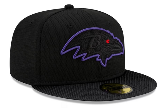 Baltimore Ravens New Era Sideline Road 59Fifty Hat - Black