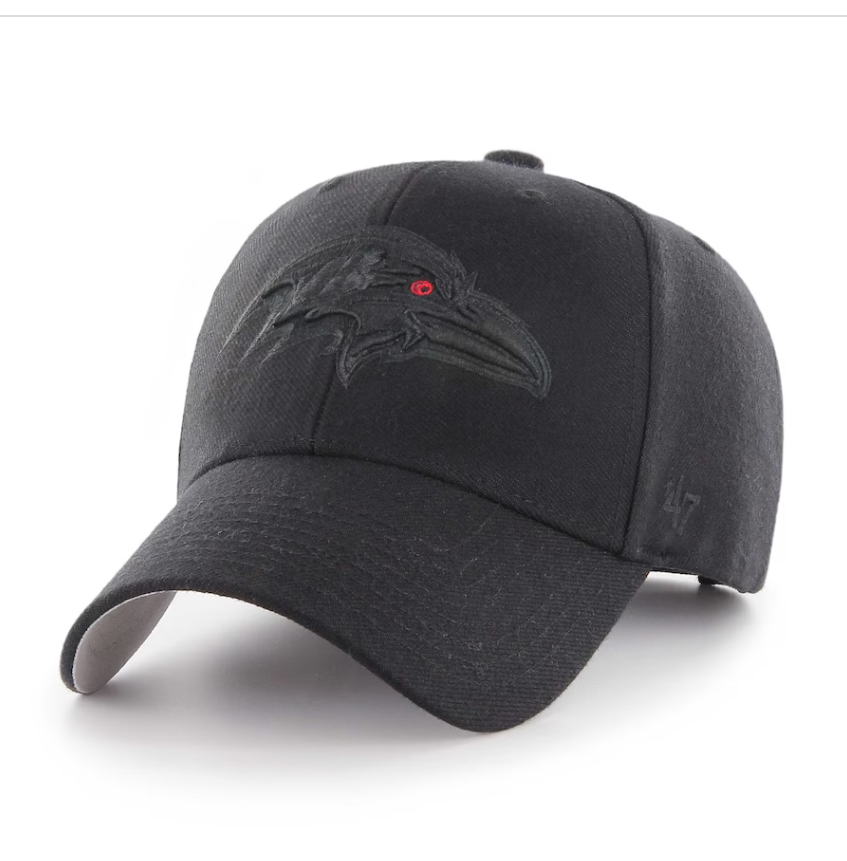 Baltimore Ravens Classic Black & Black '47 MVP Adjustable Hat - Black