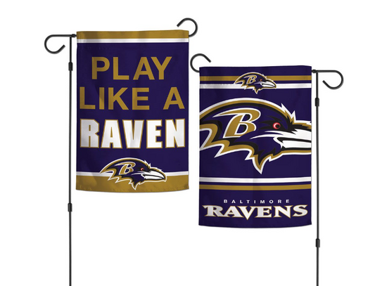 Baltimore Ravens Wincraft Classic Slogan 2 Sided Garden Flag  12.5" X 18