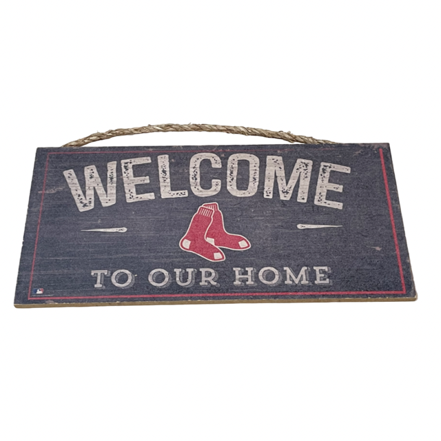 Red Sox Team Fans Welcome Wood Sign